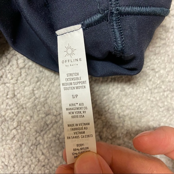 SOLD! OFFLINE By Aerie Real Me Strappy Back Sports Bra Blue Size S - Picture 5 of 7